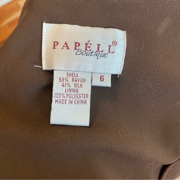 Papell Boutique Brown Velvet Burnout Floral Dress - Picture 9 of 9